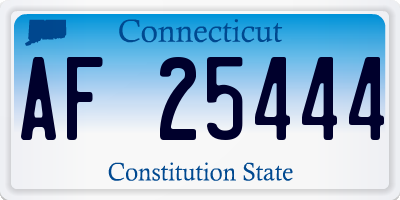 CT license plate AF25444
