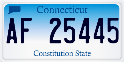 CT license plate AF25445
