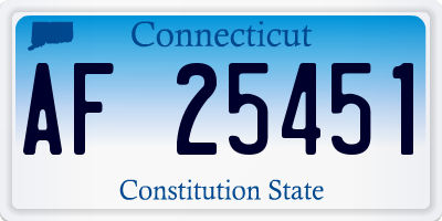 CT license plate AF25451