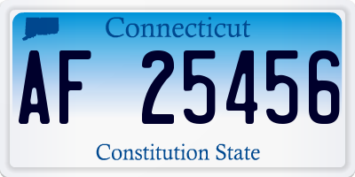 CT license plate AF25456