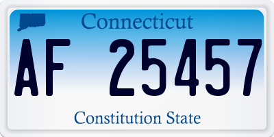 CT license plate AF25457