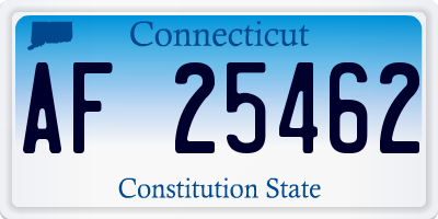 CT license plate AF25462