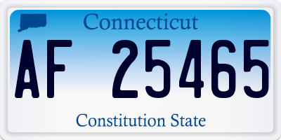 CT license plate AF25465