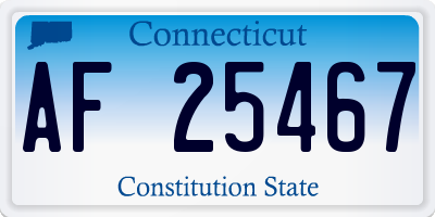 CT license plate AF25467