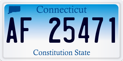 CT license plate AF25471