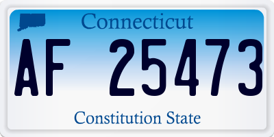CT license plate AF25473