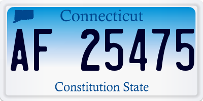 CT license plate AF25475