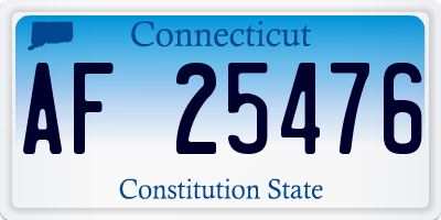 CT license plate AF25476