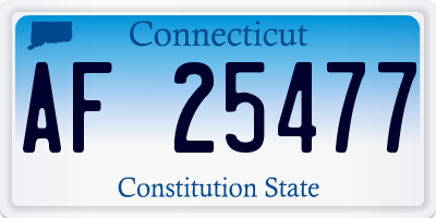 CT license plate AF25477
