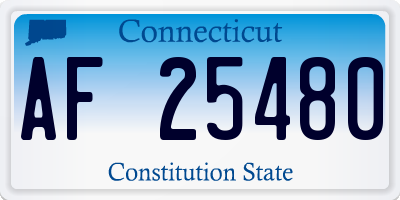 CT license plate AF25480