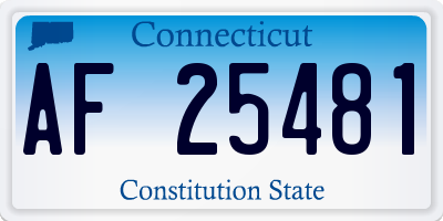CT license plate AF25481