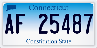 CT license plate AF25487