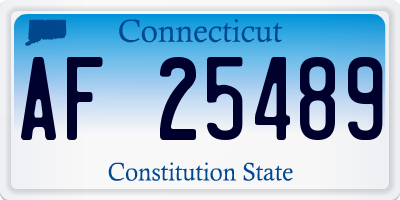 CT license plate AF25489