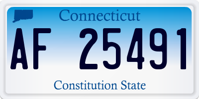 CT license plate AF25491
