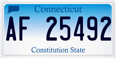 CT license plate AF25492