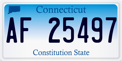 CT license plate AF25497