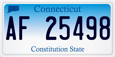 CT license plate AF25498