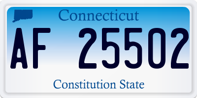 CT license plate AF25502