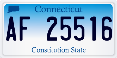 CT license plate AF25516