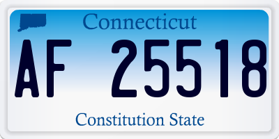 CT license plate AF25518