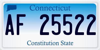 CT license plate AF25522