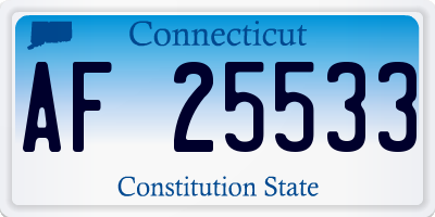 CT license plate AF25533