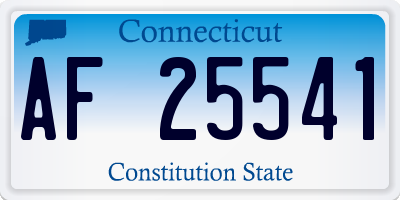 CT license plate AF25541