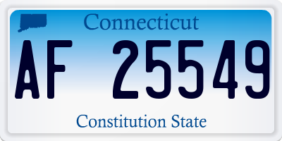 CT license plate AF25549
