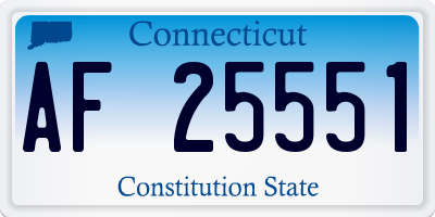 CT license plate AF25551