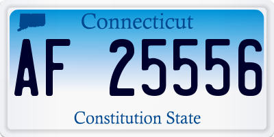 CT license plate AF25556