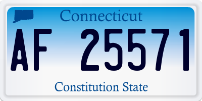 CT license plate AF25571