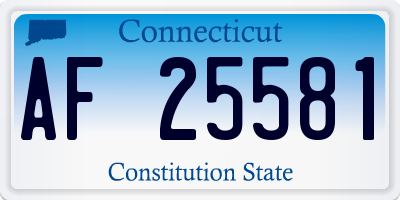 CT license plate AF25581