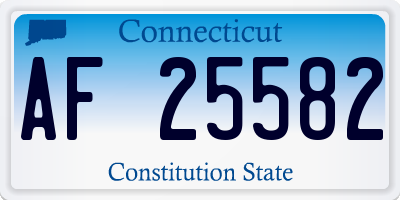CT license plate AF25582
