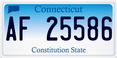 CT license plate AF25586