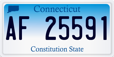 CT license plate AF25591