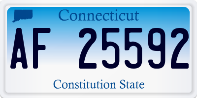 CT license plate AF25592