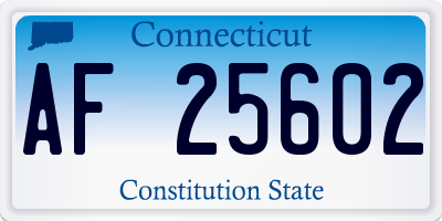 CT license plate AF25602