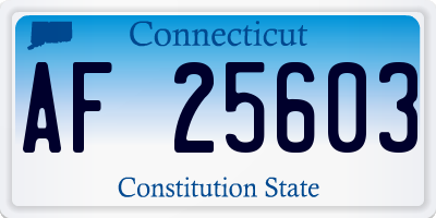 CT license plate AF25603