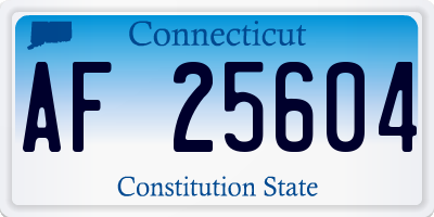 CT license plate AF25604