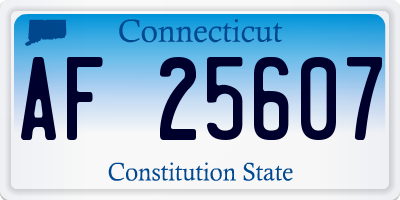 CT license plate AF25607
