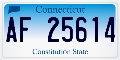 CT license plate AF25614