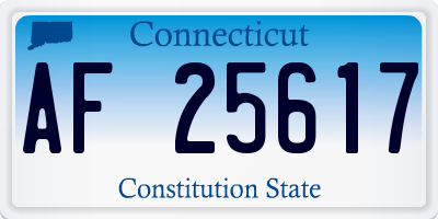 CT license plate AF25617