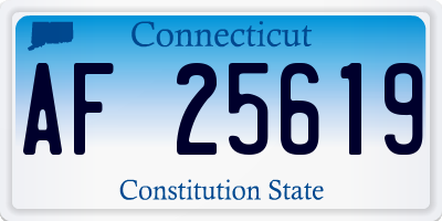 CT license plate AF25619