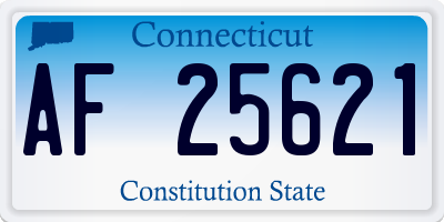 CT license plate AF25621