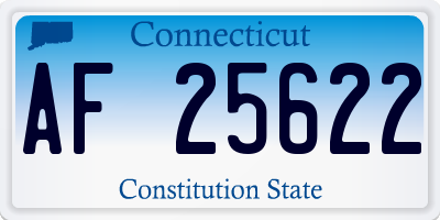 CT license plate AF25622