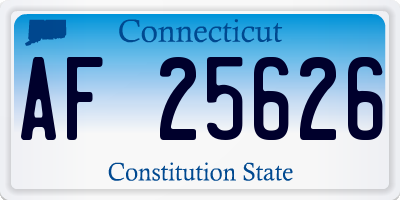 CT license plate AF25626