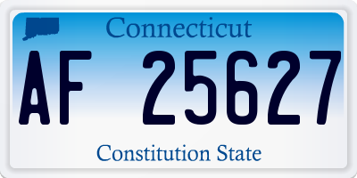 CT license plate AF25627