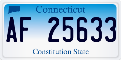 CT license plate AF25633