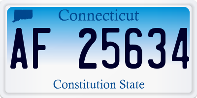 CT license plate AF25634