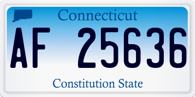 CT license plate AF25636